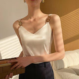 V-neck Solid Sleeveless Top - Alt Style Clothing
