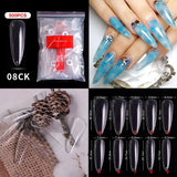 500pcs Assorted Fake Nails - Clear and Natural Full Cover Press-On Nail Tips