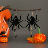 Halloween Acrylic Black Spider Drop Earrings