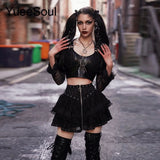 High Waist Skirt  Goth Dark
