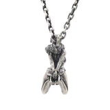 Silver Plated Captivity Bondage Goddess Pendant - Demon Girl Necklace