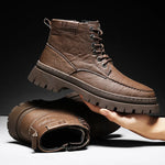 Fur-Lined Leather Combat Boots - Lace-Up for Ultimate Comfort and Protection