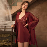 3-Piece Faux Silk Pajama Set – Luxurious Elegance for Every Season