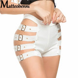 High-Waisted Hollow-Out Mini Shorts