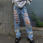 High Waisted Chain Jeans - Featuring a Cross Chain and Hollow Out Design for a Sexy and Elegant Look