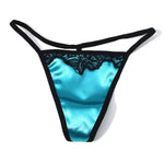 3PCS Glossy Satin Panties For Women Low Waist G String