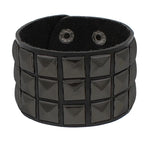 Multilayered Gothic Heavy Metal Leather Bracelet - Perfect for Rock and Metal Fans