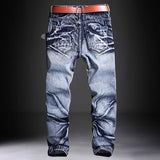 Classic Denim Biker Jeans with Slim Fit - High-Waist Smart Casual Style