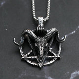 Gothic Lucifer Satan Bullhead Pendant Necklace - Alt Style Clothing