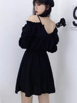 Empire Ruffles Gothic Pleated Mini Dress Short Sleeves - Alt Style Clothing
