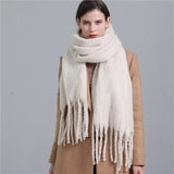 Thick Cashmere Pashmina Scarf with Tassels - Warm & Soft Shawl Wrap