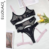 Lace Lingerie Outfit For Woman Contrast Color Sensual Seamless Underwear - Alt Style Clothing