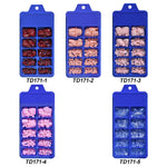 100Pcs/Box Square Fake Toenails Nail Art Pink/Red/Clear Acrylic Toe Nails Tips Press On Toenails Full-Cover Foot Extension Tools