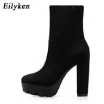 High Heels Ankle Boots Thick Platform