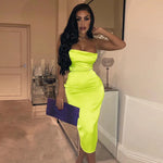 Asia Satin Long Elegant Party Night Sexy Backless Lace-up Slim Fit Bodycon Dress
