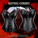 Faux Leather Corset Gothic Bustier Overbust - Alt Style Clothing