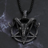 Gothic Lucifer Satan Bullhead Pendant Necklace