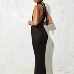 One-Shoulder Halter Backless Bandage Long Dress