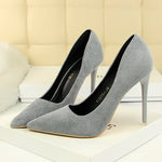 Flock High Heels Pumps with Pointed Toe – Elegant Wedding Classics