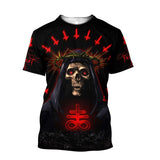 Satan Devil T Shirt Men 2022 Summer Fashion 3D Printed Short Sleeve Shirt Harajuku Unisex Top New - Alt Style Clothing