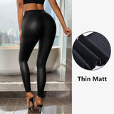 High-Waisted Push-Up PU Leather Leggings – Sleek Club Style with Sculpting Fit