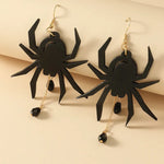 Exaggerated Personality Halloween Acrylic Black Spider Earrings