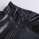 Faux Leather Catsuit PVC Bodysuit Front Zipper - Alt Style Clothing