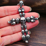 Gothic Skull Cross Pendant Necklace Stainless Steel - Alt Style Clothing