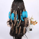 Boho Peacock Feather Adjustable Headdress - Women's Novelty Hair Band