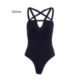 Gothic Pentagram Hollow-Out Bodycon Bodysuit