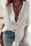Oversized Cotton Linen Shirt - Alt Style Clothing