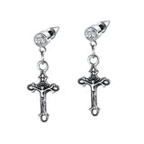 Stainless Steel Cross Skull Star Scorpion Tassel Chain Stud Earrings