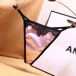 3PCS Glossy Satin Panties For Women Low Waist G String