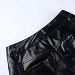 High waist PU Leather Mini Shorts for Women