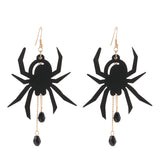 Halloween Acrylic Black Spider Drop Earrings