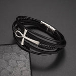 Classic Hand-Woven Leather Bracelet - Nordic Amulet Design