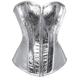 Gold Faux Leather Overbust Corset – Bold Steampunk Bustier for Nightlife