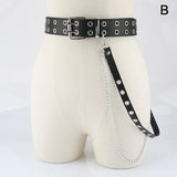 Unisex Adjustable Punk Chain Belt – Faux Leather