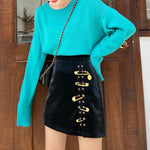 Gothic Punk High Waist Mini Skirt - Alt Style Clothing