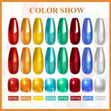 7ml Red Metallic Color Gel Nail Polish - Red, Gold, Silver Semi-Permanent Soak Off UV Gel Varnish