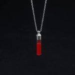 Vampire Tooth Glass Fang Blood Bottle Pendant Necklace - Neo-Gothic Style