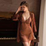 3-Piece Faux Silk Pajama Set – Luxurious Elegance for Every Season