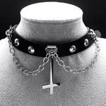 Inverted Cross Chocker Necklace