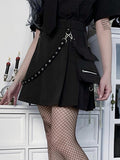 Gothic High Waist Patchwork Bandage Mini Skirt - Alt Style Clothing