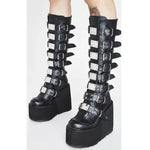 Gothic Punk Thigh High Platform Boots – Bold Statement Footwear