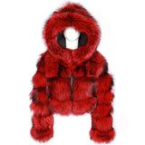 High-End Fox Fur Leather Coat – Luxury Thick Warm Fur for Ladies