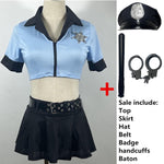 6Pcs Blue Sexy Police Uniform Party Cosplay - Alt Style Clothing