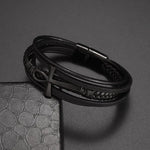 Classic Hand-Woven Leather Bracelet - Nordic Amulet Design