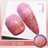 LILYCUTE Pink Purple Thermal Gel Nail Polish - 3 Colors Temperature Color Changing