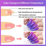 LILYCUTE Pink Purple Thermal Gel Nail Polish - 3 Colors Temperature Color Changing